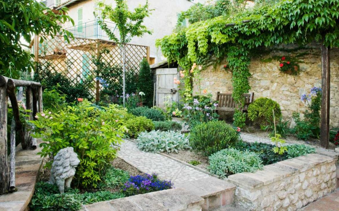 Un beau jardin avec des plantes vertes
